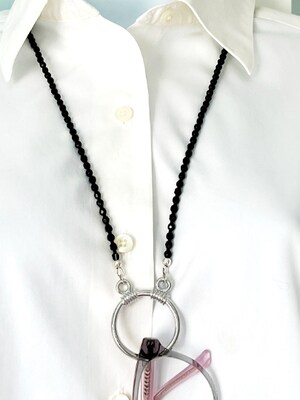 Black Eyeglass Holder Necklace Eyeglasses Chain Reading Glasses